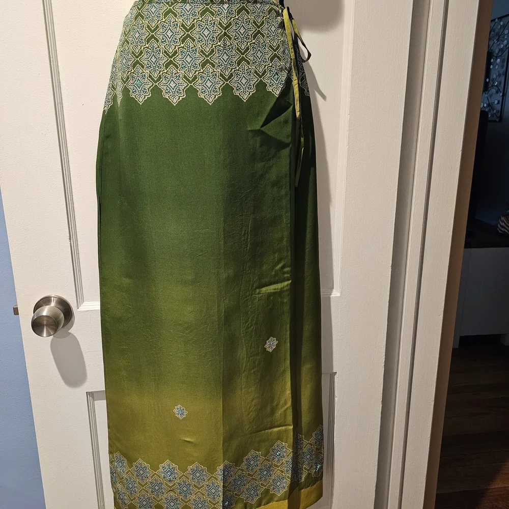 Express Silk Wrap Maxi Skirt - Picture 2 of 5